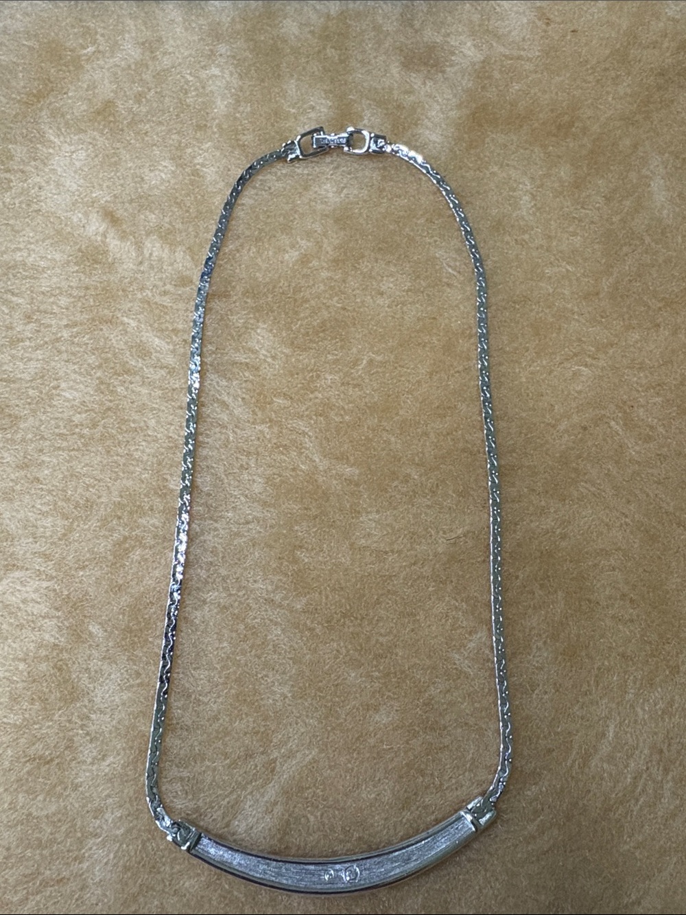 Swarovski Silver Pave Curved Bar Crystal Necklace - Picture 6 of 6